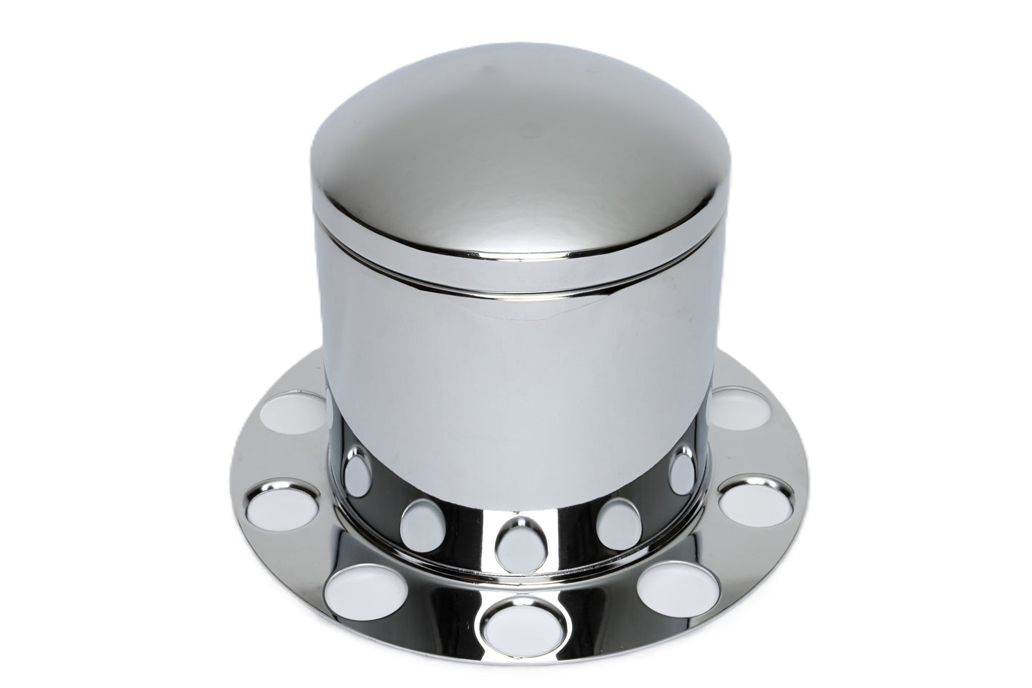 Rear Axle Cover Kit with Removable Baby Moon Cap, 10.5'' Height, (5) 1”, (5) 1.88” Lug, Hub-Piloted, Chrome