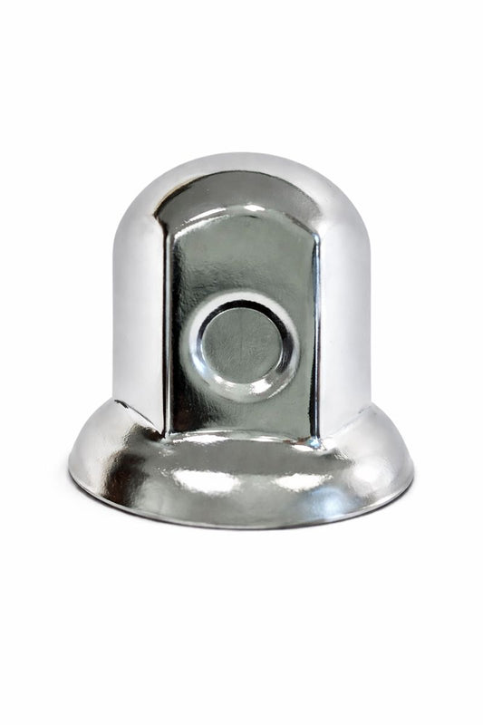 Nut Cover, 1-1/4" Diameter, 2" Height, Chrome, w/Flange, For Dayton Wheels