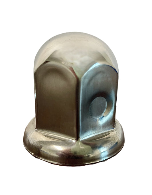 Nut Cover, 1-1/4" Diameter, 2" Height, Stainless Steel, w/Flange, For Dayton Wheels