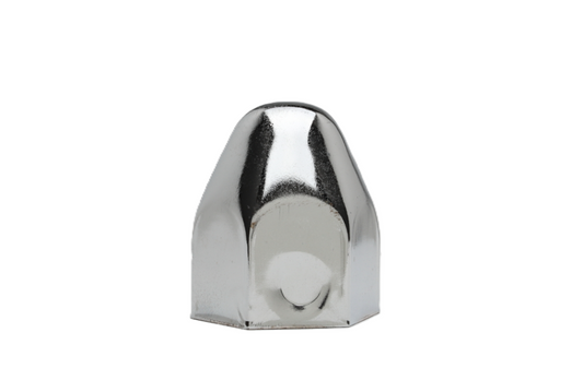 Nut Cover, 1.5" Diameter, 2" Height, Bullet Style, Chrome, Box of 100