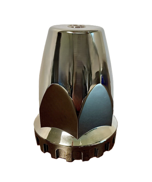 ABS Black Chrome Nut Cover, 33mm Diameter, 73mm Height, Twist-on, with flange