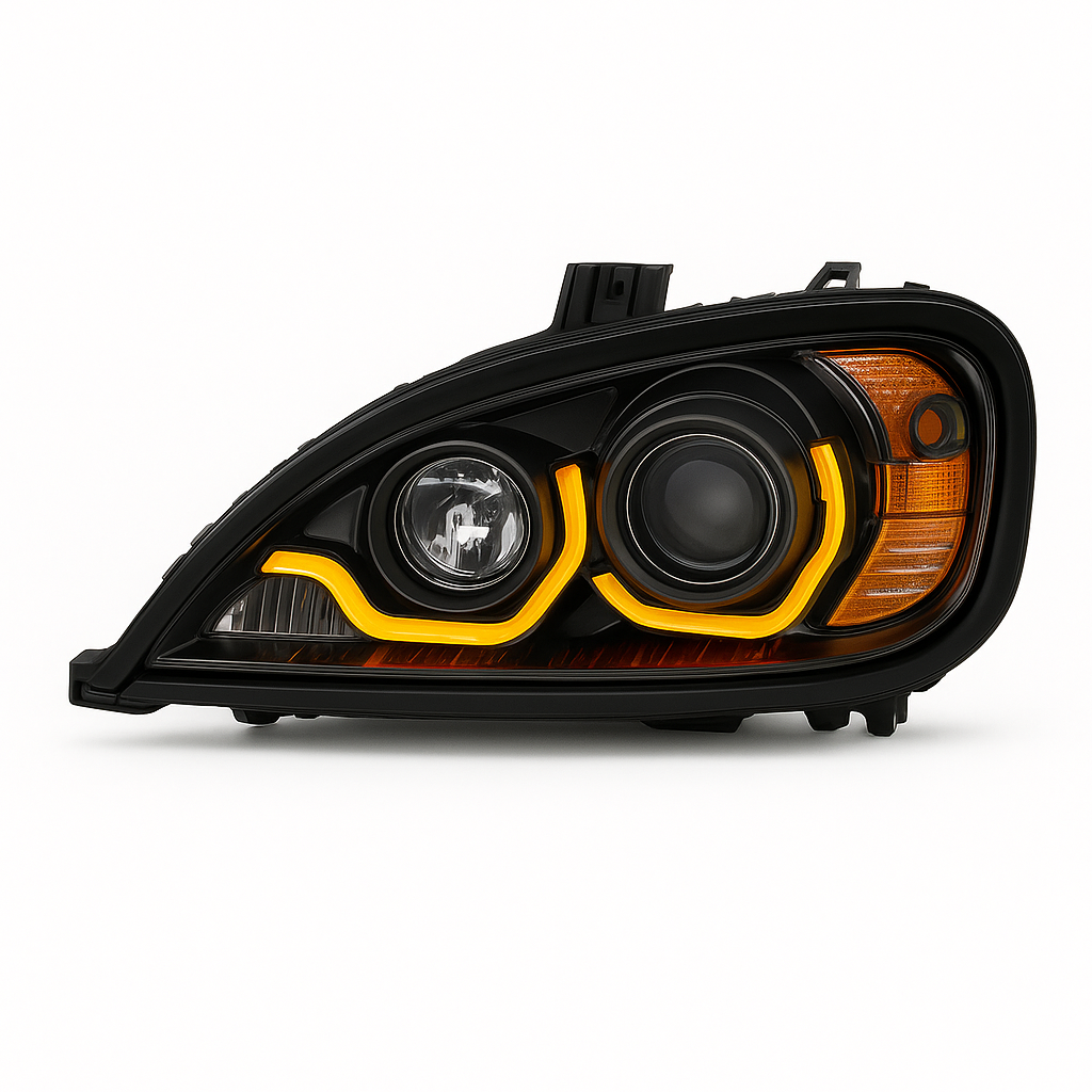 Driver Side, Black Housing, Halogen, Projection Low Beam, Dual Amber LED Light Bars w/turn signal function