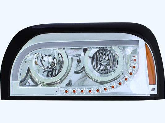Driver Side, Chrome Housing, LED Turn Signal, LED DRL