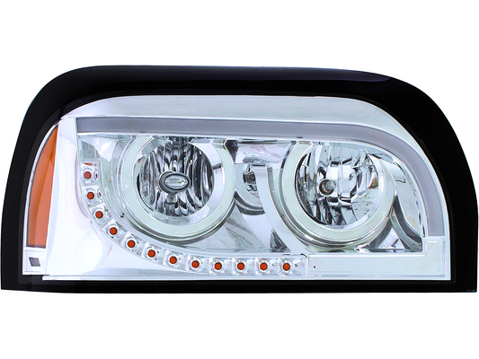 Passenger Side, Chrome Housing, LED Turn Signal, LED DRL