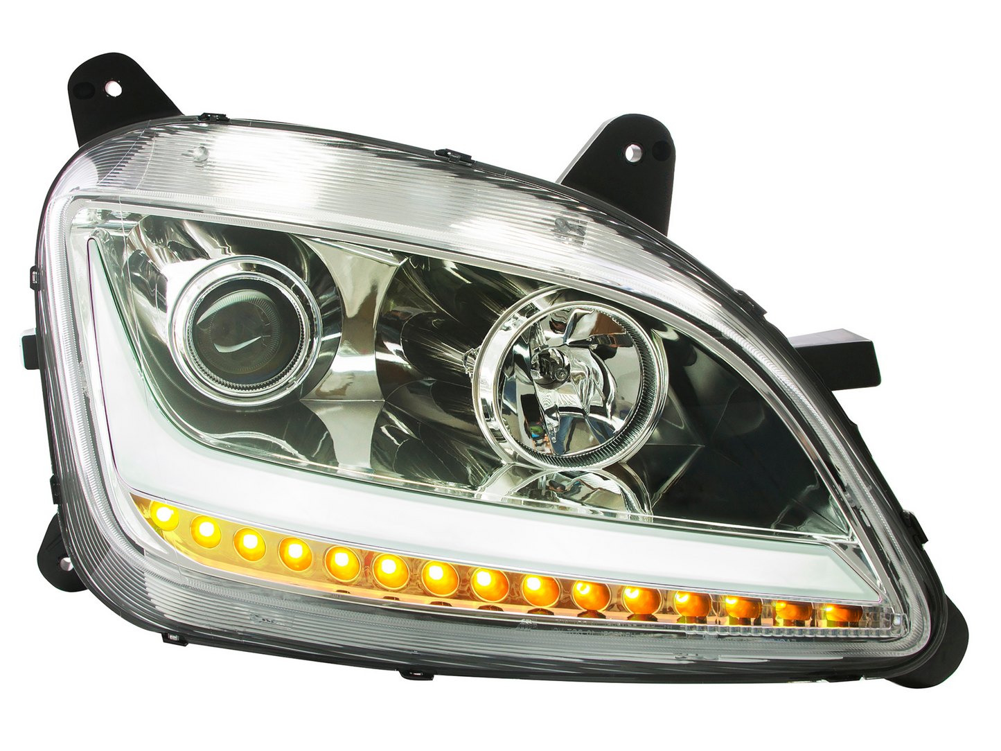 Passenger Side, Projection Low Beam, Halogen, LED Turn Signal, LED DRL