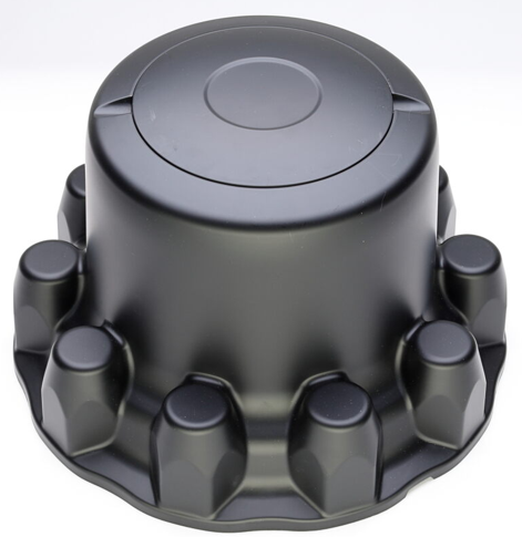 ABS Black Rear Cab Cover Kit with Removable Cap, 10 Lugs, 33mm Nut Cover Size, Snap-On, Push-On