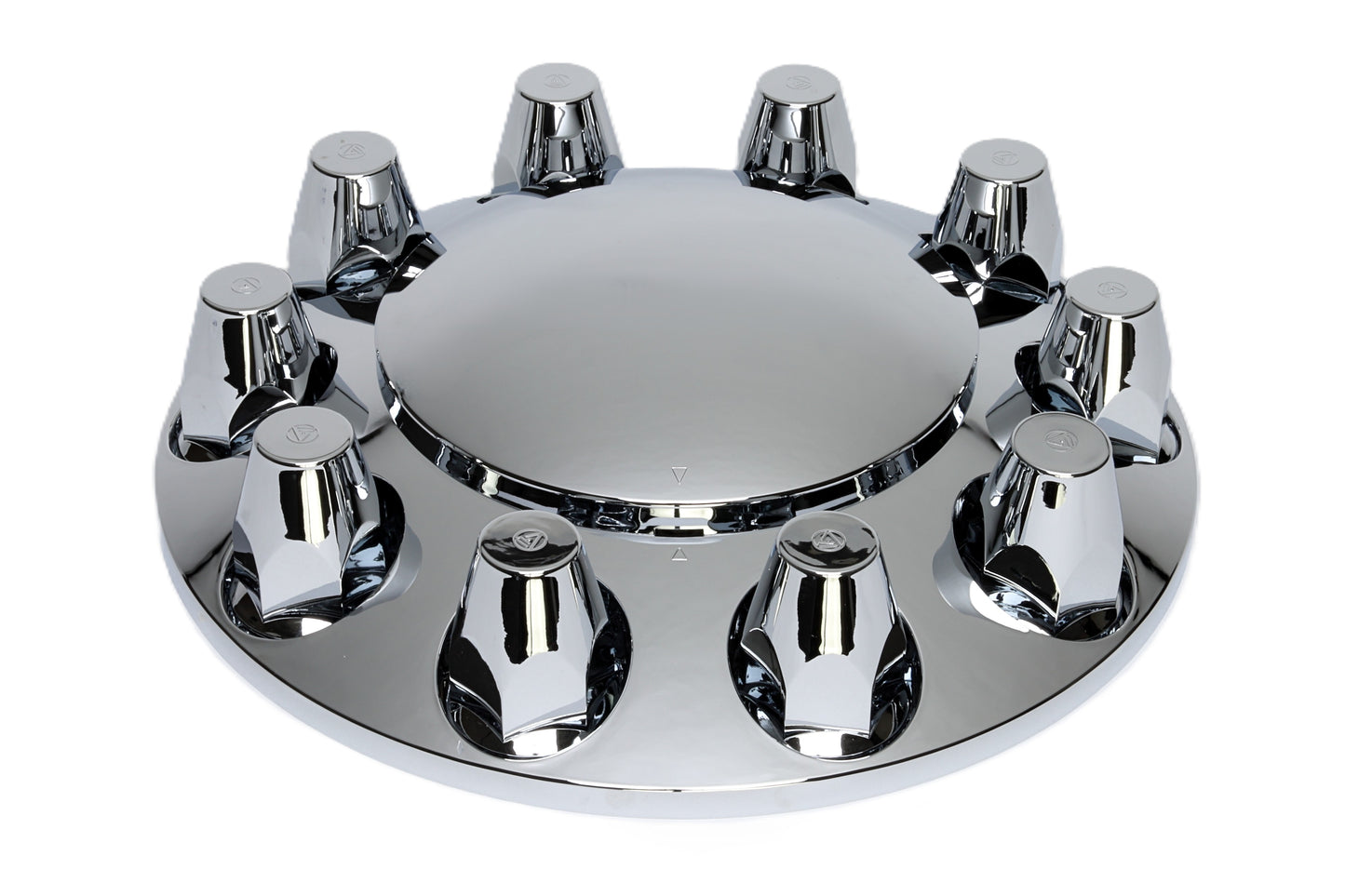 Baby Moon ABS Axle Cover Kit, 1 Front, Chrome, w/Removable Cap, 
 33 mm Threaded Classic Nut Covers, w/Removal Tool
