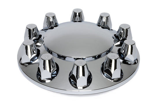 ABS Front Cvr Kit- Removable Cap, 10 Lugs, 33mm Nut cover size, Push-On, with flange