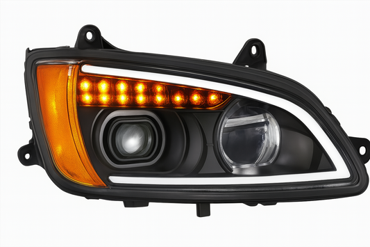 Passenger Side, Full LED w/Light Bar and Amber Refl