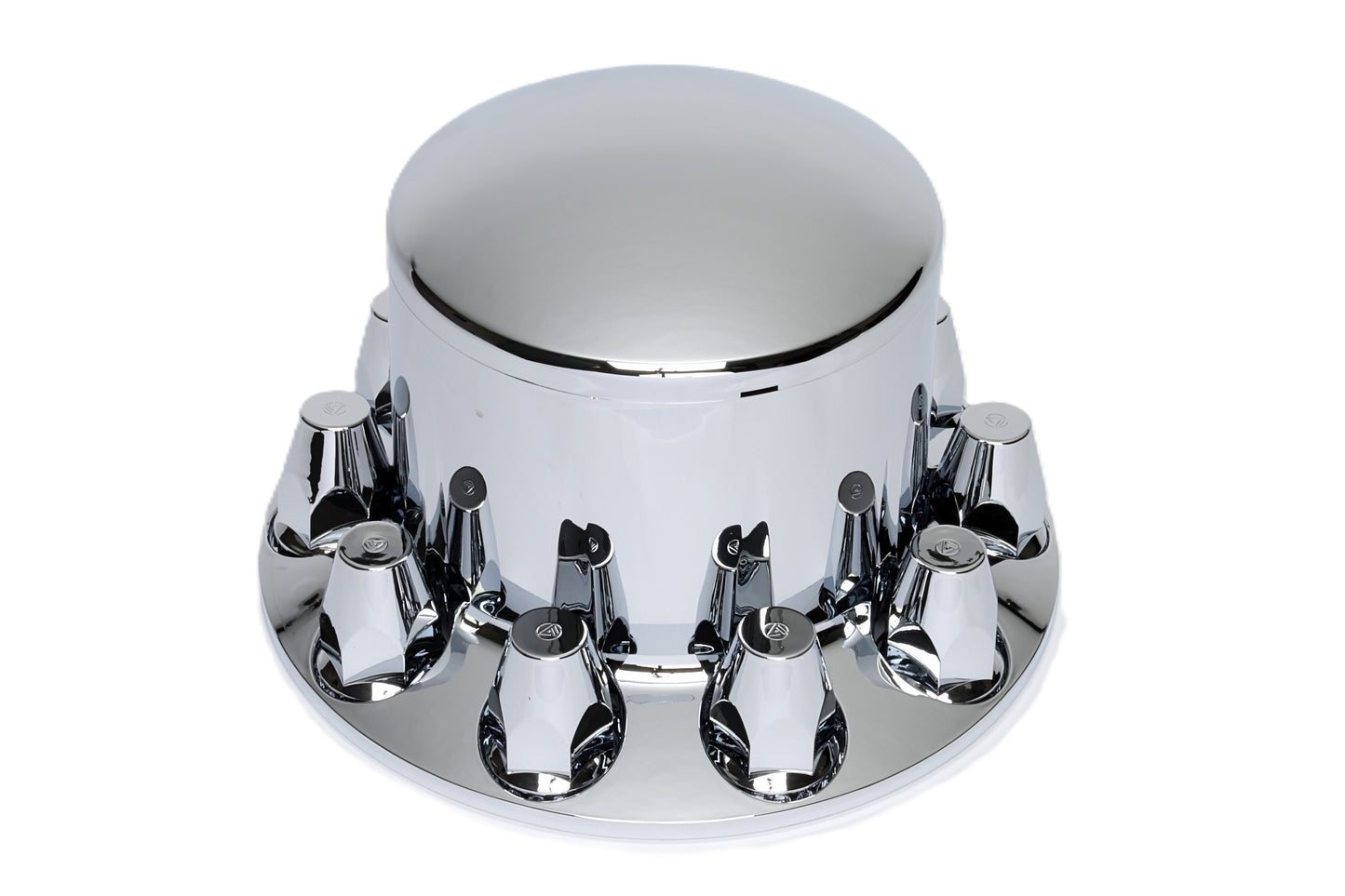 Baby Moon ABS Axle Cover Kit, 1 Rear, Chrome, w/Removable Cap, 
 33 mm Threaded Classic Nut Covers, w/Removal Tool