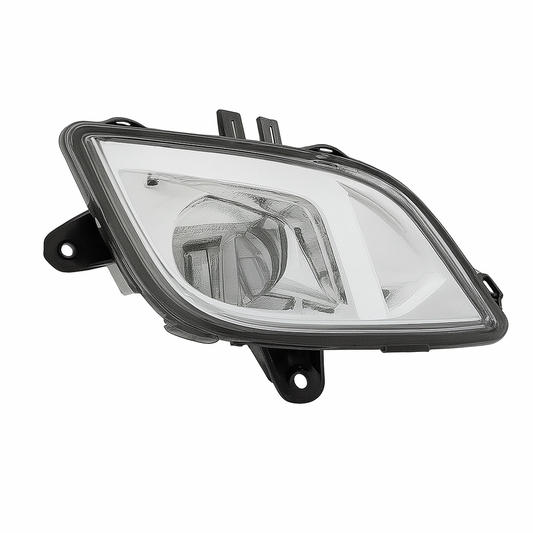 Passenger Side LED Fog Light, Chrome Housing, White LED DRL