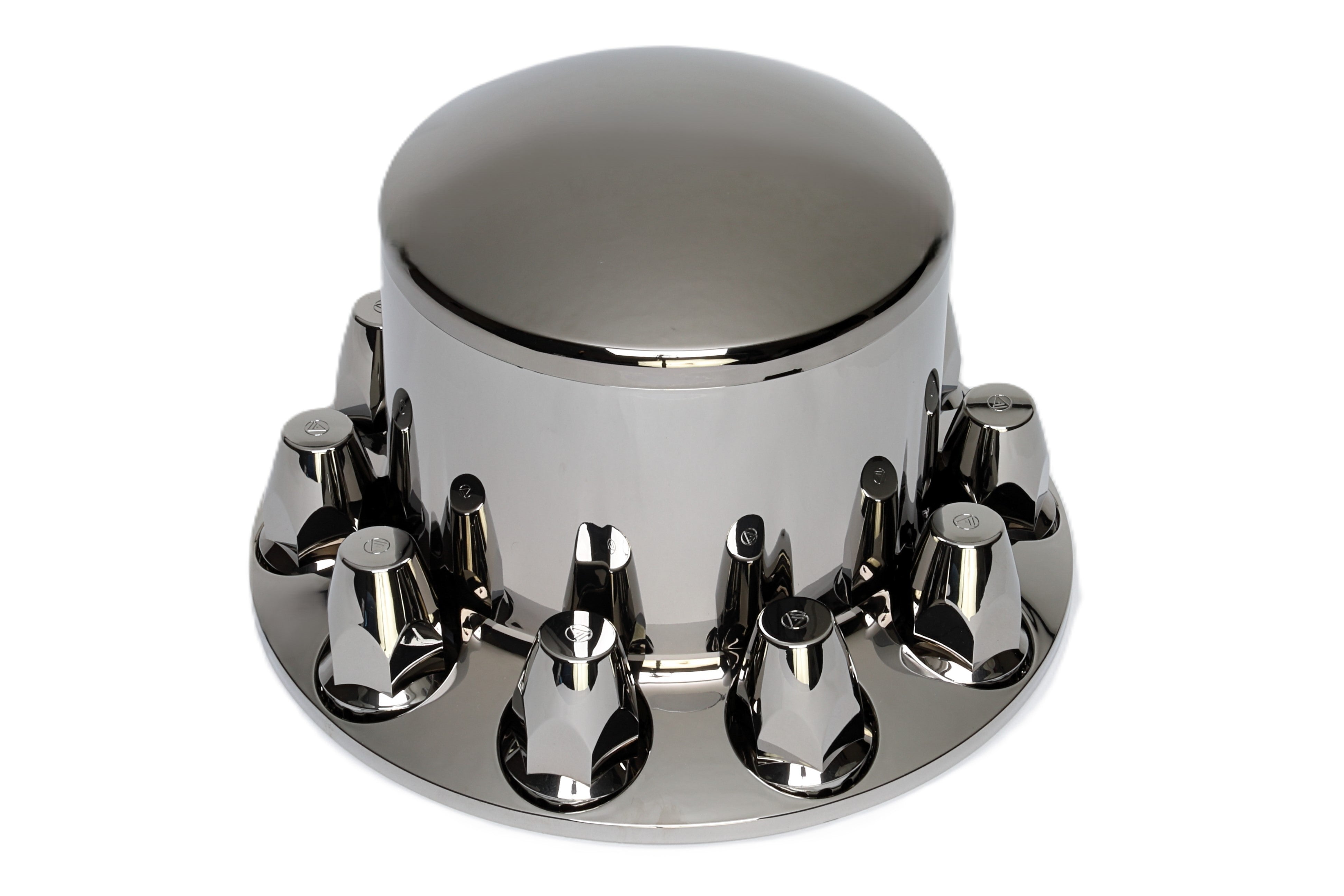 ABS Black Chrome Rear Axle Cover Kit with Removable Cap, 10 Lugs, 33mm ...