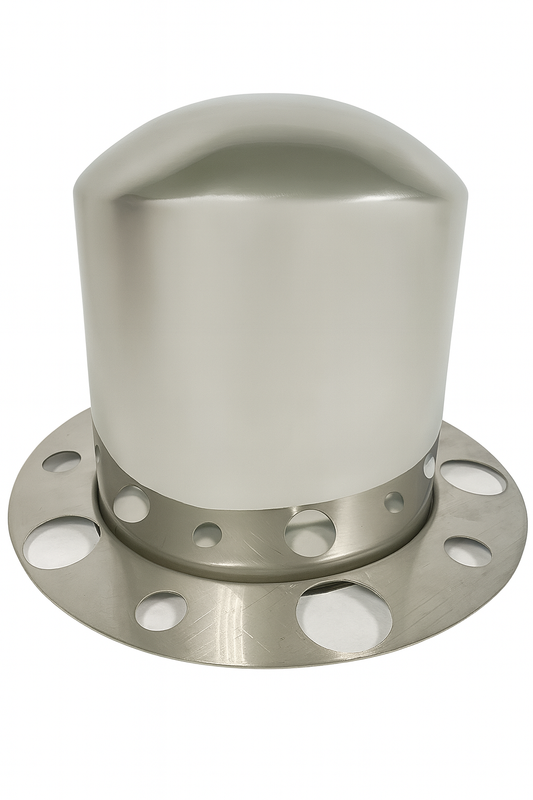 Rear Axle Cover Kit with Non-Removable Baby Moon Cap, 9.5'' Height, (5) 1”, (5) 1.88” Lug, Hub-Piloted, Stainless Steel