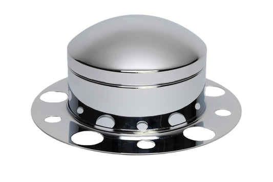 Front Axle Cover Kit with Removable Baby Moon Cap, 3.5'' Height, (5) 1”, (5) 1.88” Lug, Hub-Piloted, Stainless Steel
