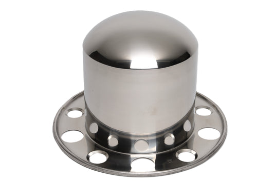 Rear Axle Cover Kit with Non-Removable Baby Moon Cap, 9'' Height, (5) 1.25”, (5) 1.75” Lug, Stud-Piloted, Stainless