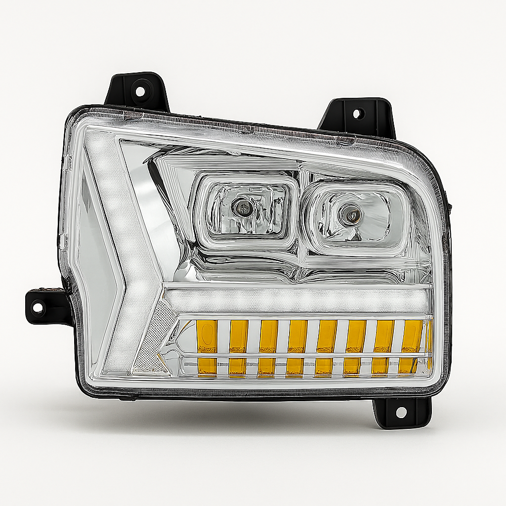 Passenger Side, Chrome Housing, Full LED with Sequential Function
