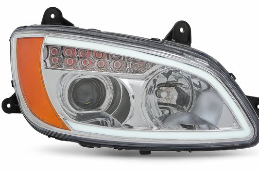 Passenger Side, HID w/Light Bar and Amber Refl, Chrome, HID w/o Hid Kits