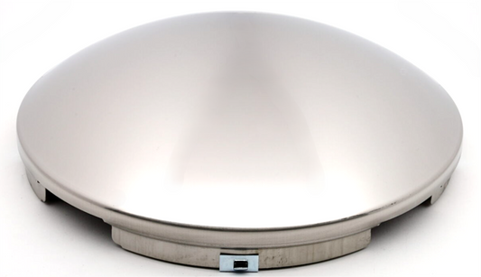 Front Axle Hub Cap 4-Notch, 8.72" OD, 2.56" Height, Stainless Steel, Baby Moon