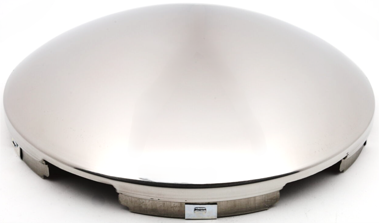 Front Axle Hub Cap, 5Notch, 8.72" OD, 2.56" Height, Stainless, Baby Moon
