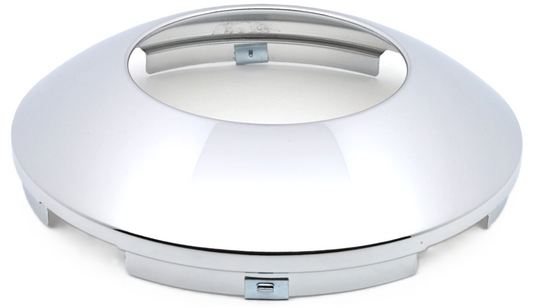 Front Hub Cap- 4Notch, 8.72" OD, 2.56" Height, Chrome, Hubdometer