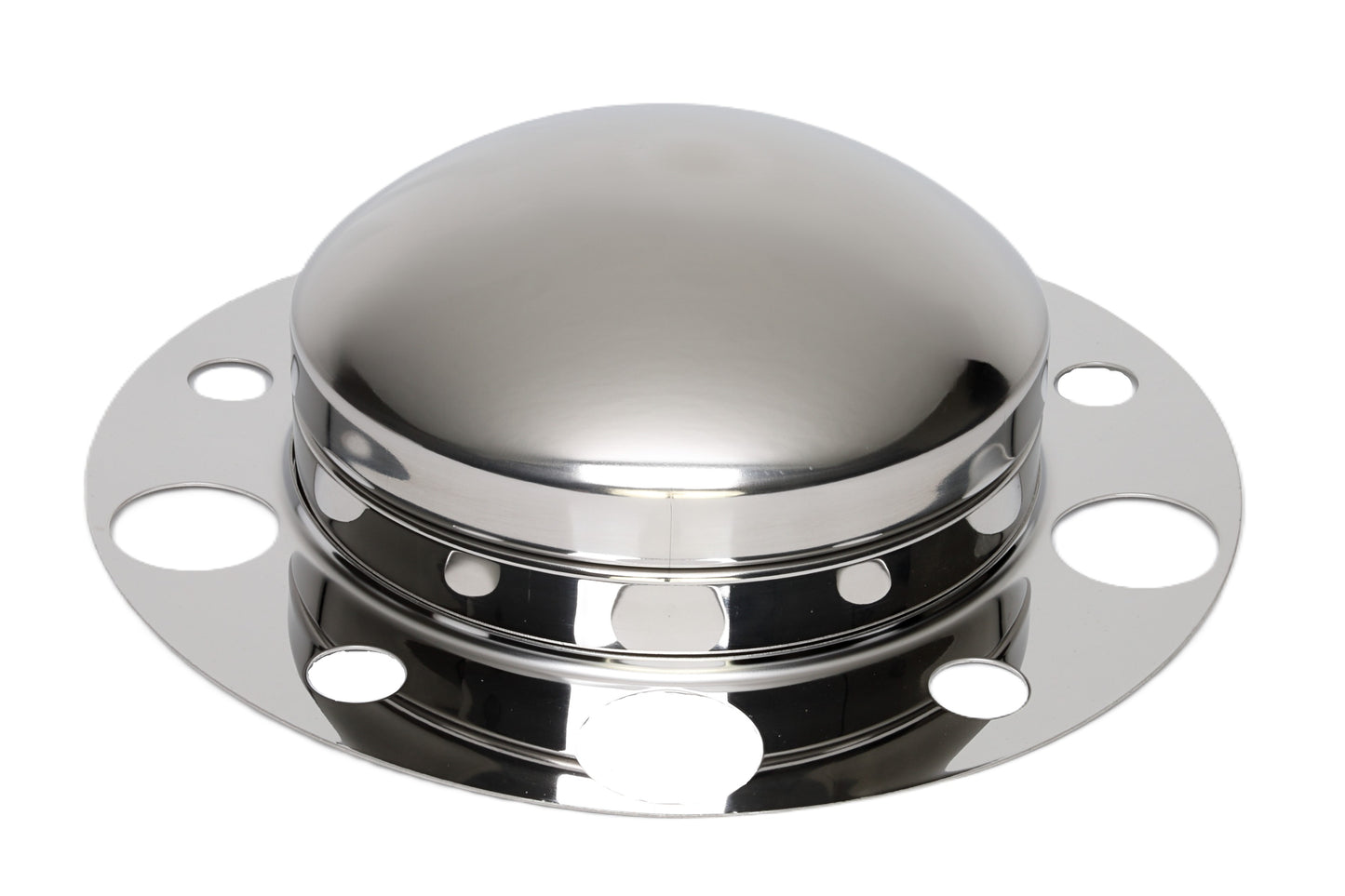 Front Axle Cover Kit with Removable Baby Moon Cap, 3.5'' Height, (5) 1”, (5) 1.88” Lug, Hub-Piloted, Stainless Steel