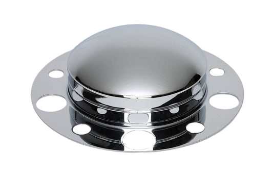 Front Axle Cover with Removable Baby Moon Cap, 3.5" Height, (5) 1.25, (5) 1.75", Hub-Pilot, Chrome