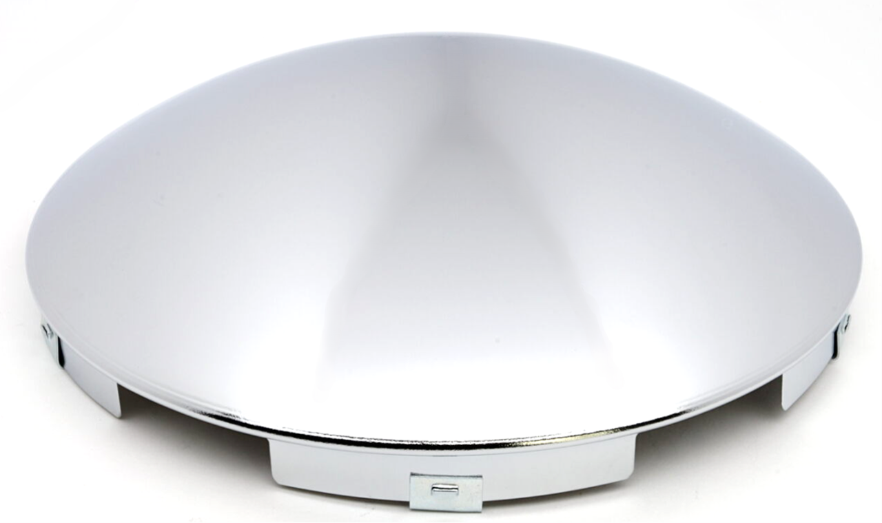 Front Hub Cap, 5-Notch, Short Lip, 8.72'' OD, 2.56'' Height, Chrome, Baby Moon