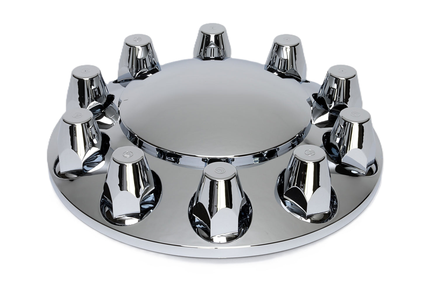 ABS Front Cvr Kit- Removable Cap, 10 Lugs, 33mm Nut cover size, Push-On, with flange