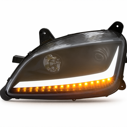 Driver Side, Black Housing, Halogen, Projection Low Beam, Light Bar, LED turn sigal