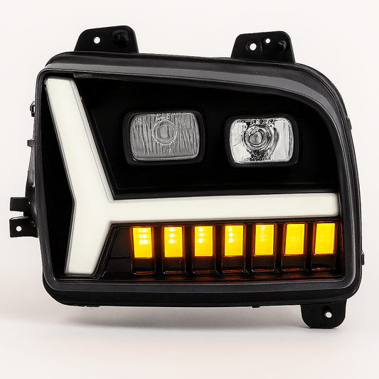 Passenger Side, Black Housing, Full LED with Sequential Function