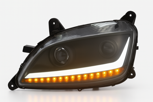 Driver Side, Black Housing, Halogen, Projection Low Beam, Light Bar, Sequential