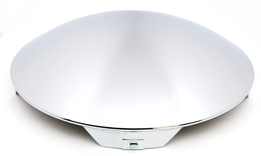 Front Axle Hub Cap, 4-Notch, 8.72''OD, 2.375'' Height, Chrome, Baby Moon