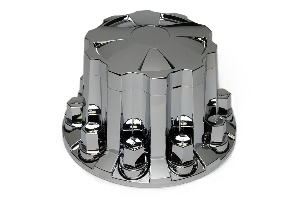 5-Spoke ABS Axle Cover Kit, 1 Rear Chrome, w/Removable Cap, 33 mm Threaded Flat Top Hex Nut Covers