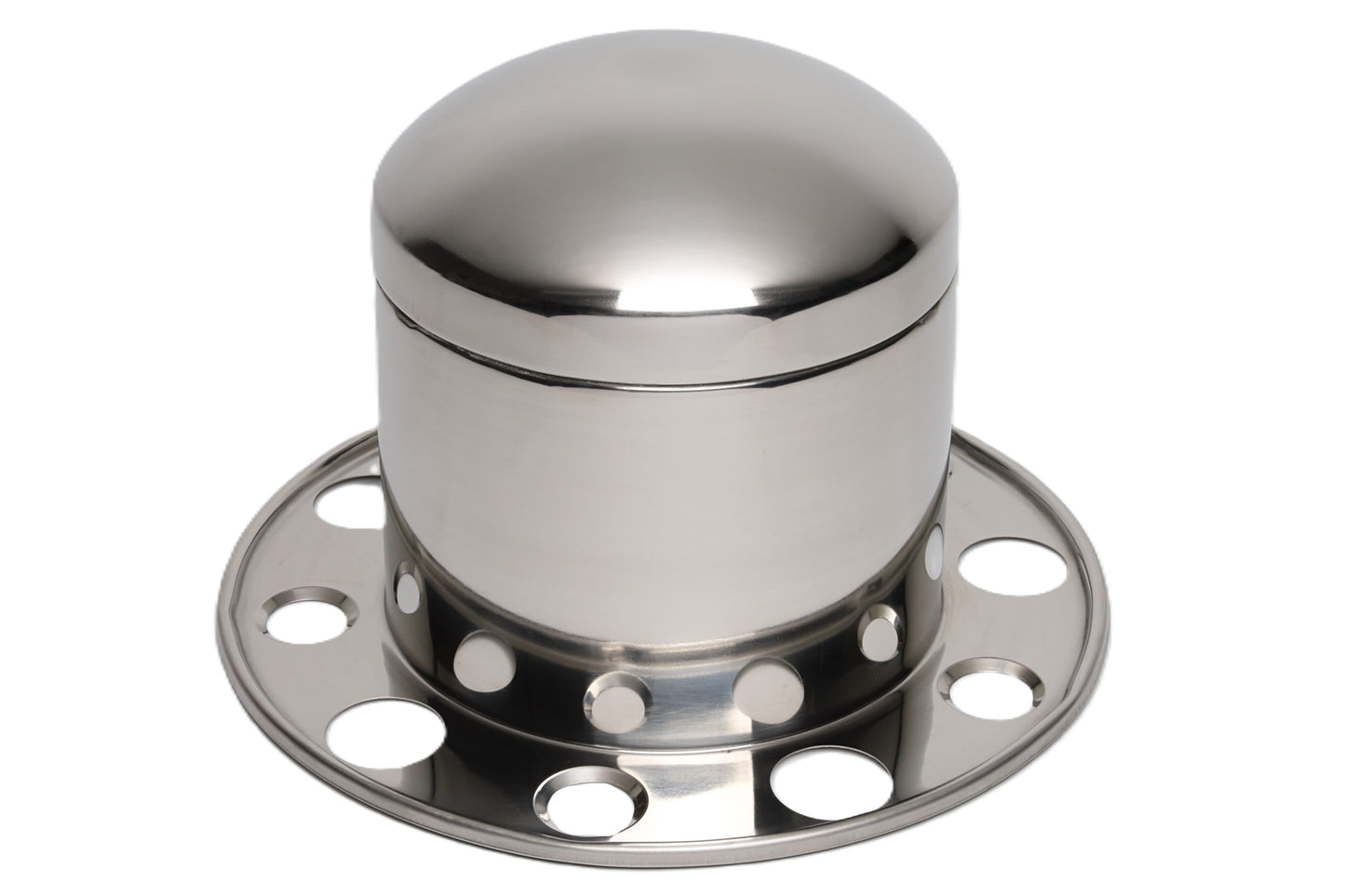 Rear Axle Cover Kit with Removable Baby Moon Cap, 9'' Height, (5) 1.25”, (5) 1.75” Lug, Stud-Piloted, Stainless