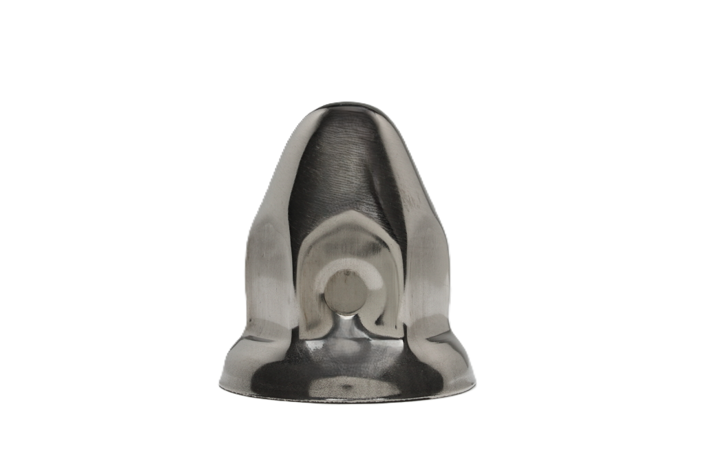 Nut Cover, 33 mm Diameter, 2-3/16" Height, Bullet Style, Stainless Steel, w/Flange