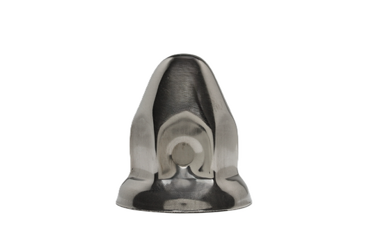 Nut Cover, 33 mm Diameter, 2-3/16" Height, Bullet Style, Stainless Steel, w/Flange