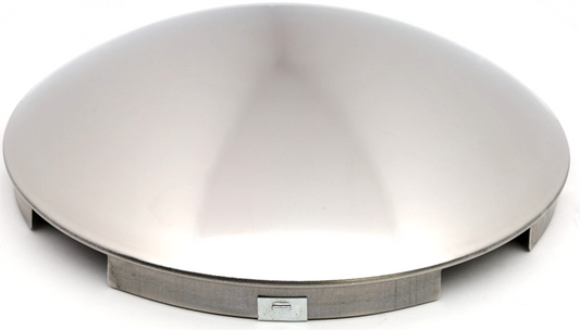 Front Hub Cap, 4-Notch Short Lip,8.72'' OD, 2.56'' Height, Stainless, Baby Moon