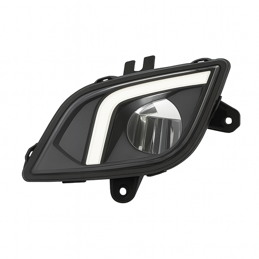 Driver Side LED Fog Light, Black Housing, White LED DRL