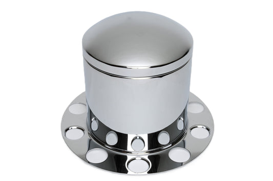Rear Axle Cover Kit with Removable Baby Moon Cap, 10.5'' Height, (5) 1”, (5) 1.88” Lug, Hub-Piloted, Chrome