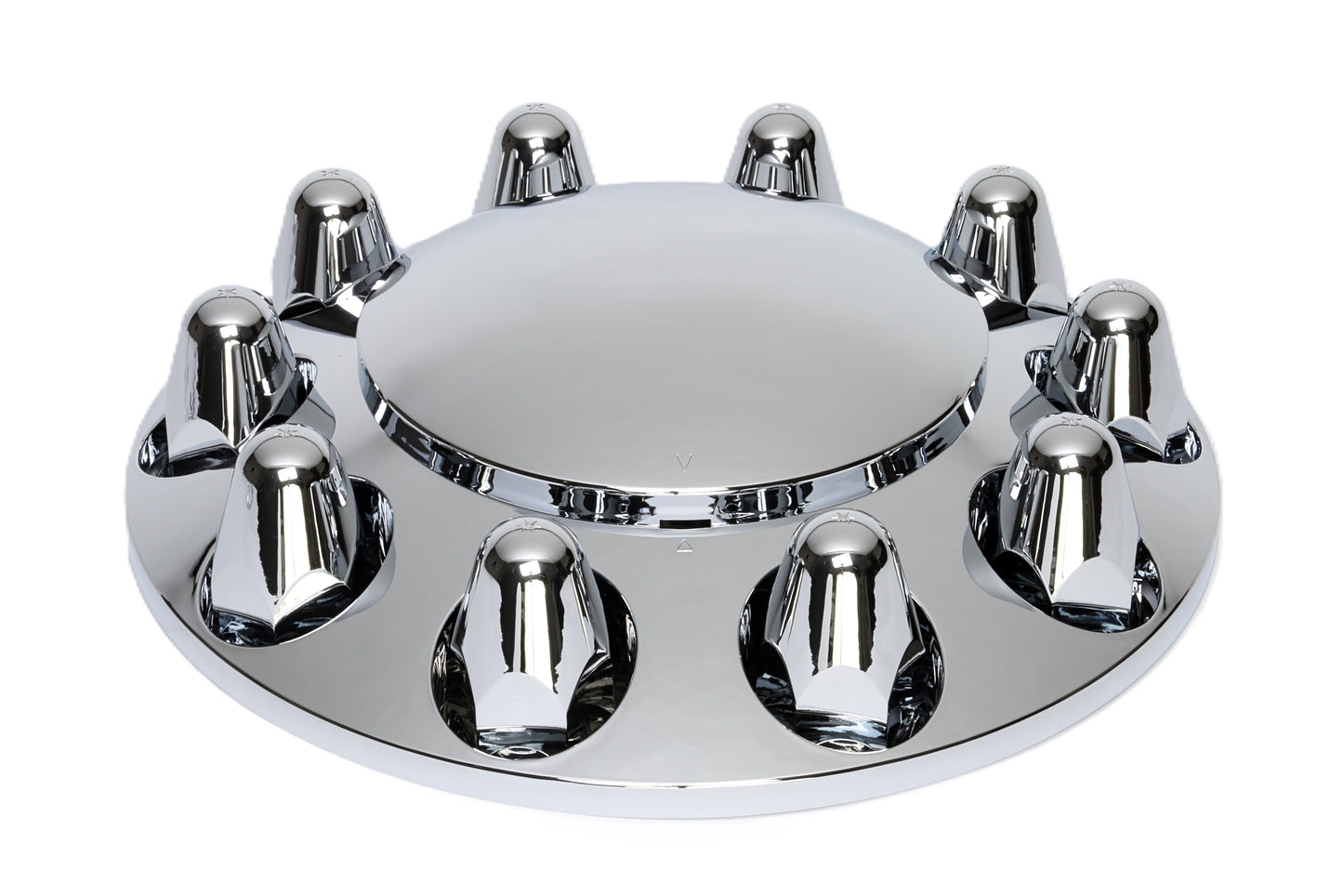 ABS Front Cover Kit with Removable Cap, 10 Lugs, 1.5'' Nut cover, Push-on, with flange