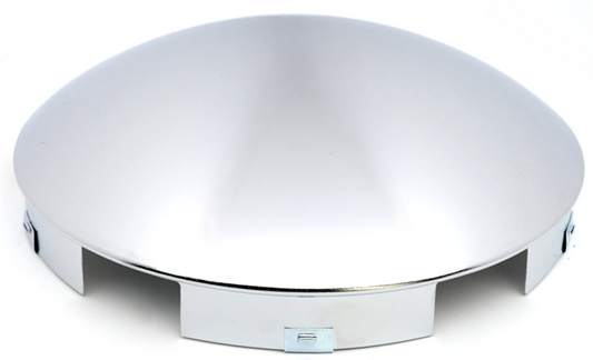 Front Hub Cap- 6Notch, 8.72" OD, 3.08" Height, Chrome, Baby Moon