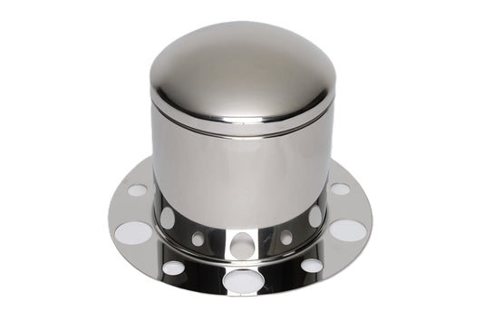 Rear Axle Cover Kit with Removable Baby Moon Cap, 10.5'' Height, (5) 1”, (5) 1.88” Lug, Hud-Piloted, Stainless Steel